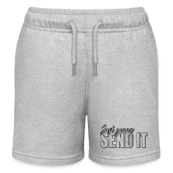 Just Gonna Send It - Kinder Organic Joggingshorts Mini Bolter von Stanley/Stella - Grau meliert - Vorne
