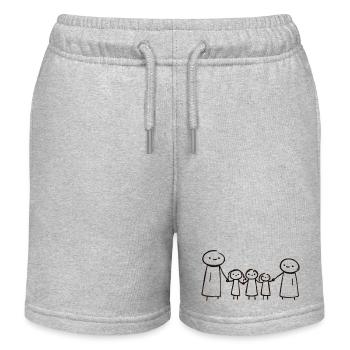 Family hand in hand - Kids Organic Sweat Shorts by Stanley/Stella - heather grey - Front