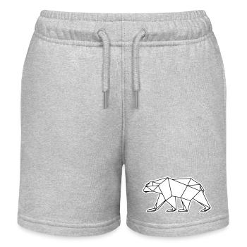 Polar Bär Polygon Eisbär Symbol - Kinder Organic Joggingshorts Mini Bolter von Stanley/Stella - Grau meliert - Vorne
