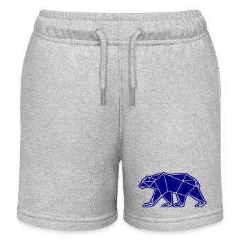 Eisbär Polar Bär Polygon Symbol - Kinder Organic Joggingshorts Mini Bolter von Stanley/Stella - Grau meliert - Vorne