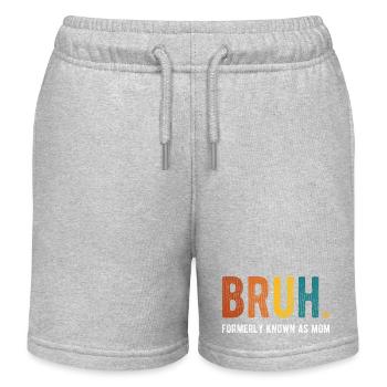 Bruh Anciennement Connu sous le nom de Mom Retro Humor - Short de jogging enfant bio Stanley/Stella - gris chiné - Devant
