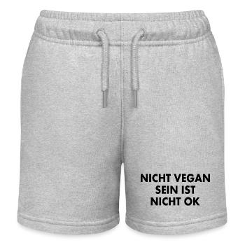 nicht vegan sein ist nicht ok - Kinder Organic Joggingshorts Mini Bolter von Stanley/Stella - Grau meliert - Vorne