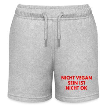 nicht vegan sein ist nicht ok - Kinder Organic Joggingshorts Mini Bolter von Stanley/Stella - Grau meliert - Vorne