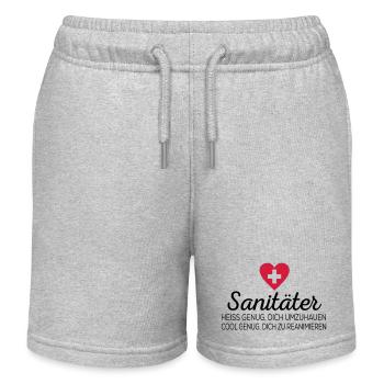 Ambulance man - Kids Organic Sweat Shorts by Stanley/Stella - heather grey - Front