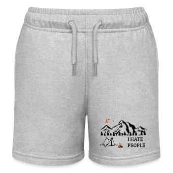 I hate people - Kids Organic Sweat Shorts by Stanley/Stella - heather grey - Front
