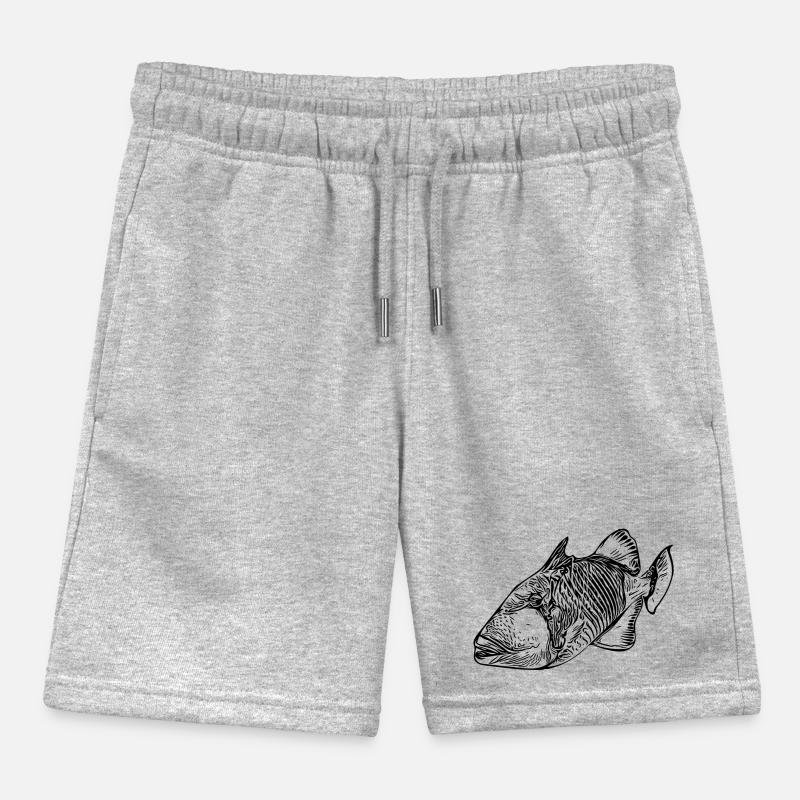 Smiling Triggerfish Vintage Style Kids Organic Sweat Shorts by Stanley/Stella