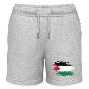 Palestine flag used - Kids Organic Sweat Shorts by Stanley/Stella - heather grey - Front