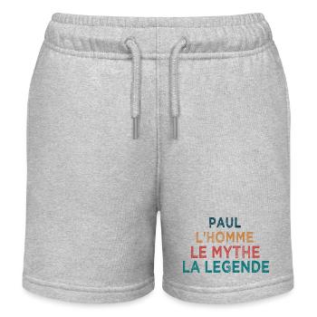 Paul la légende - Short de jogging enfant bio Stanley/Stella - gris chiné - Devant