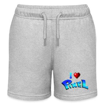Ich liebe Pixel - Kinder Organic Joggingshorts Mini Bolter von Stanley/Stella - Grau meliert - Vorne