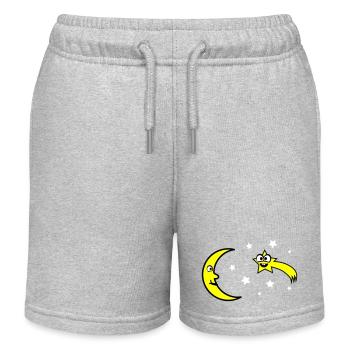 Moon and stars - Kids Organic Sweat Shorts by Stanley/Stella - heather grey - Front