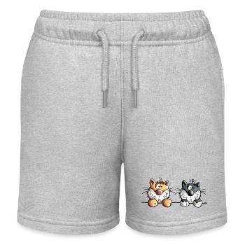 Katzen Duo - Kinder Organic Joggingshorts Mini Bolter von Stanley/Stella - Grau meliert - Vorne