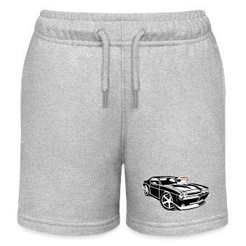 Muscle-Car-Power pur! - Kinder Organic Joggingshorts Mini Bolter von Stanley/Stella - Grau meliert - Vorne