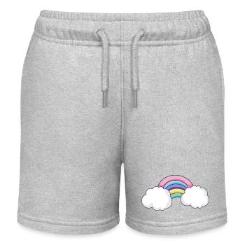 Arc nuage arc-en-ciel pastel - Short de jogging enfant bio Stanley/Stella - gris chiné - Devant