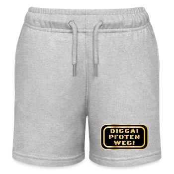 DIGGA PFOTEN WEG SPRÜCHE - Kinder Organic Joggingshorts Mini Bolter von Stanley/Stella - Grau meliert - Vorne