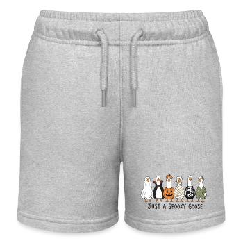 Just a Spooky Goose - Funny Halloween Geese - Kids Organic Sweat Shorts by Stanley/Stella - heather grey - Front