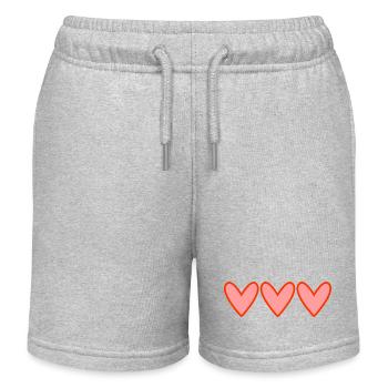 HERZ. HERZ. VALENTINSTAG. LIEBE. LIEBE. PAAR. - Kinder Organic Joggingshorts Mini Bolter von Stanley/Stella - Grau meliert - Vorne
