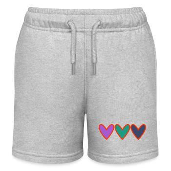 HERZ. HERZ. VALENTINSTAG. LIEBE. LIEBE. PAAR. - Kinder Organic Joggingshorts Mini Bolter von Stanley/Stella - Grau meliert - Vorne