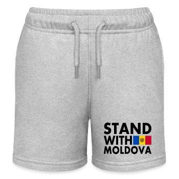 Stand with moldova - Kinder Organic Joggingshorts Mini Bolter von Stanley/Stella - Grau meliert - Vorne