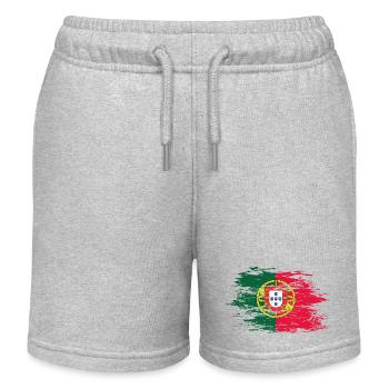 Portugal Flagge used - Kinder Organic Joggingshorts Mini Bolter von Stanley/Stella - Grau meliert - Vorne