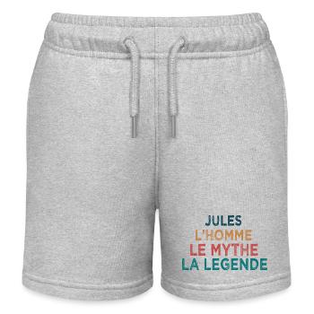 Jules la légende - Short de jogging enfant bio Stanley/Stella - gris chiné - Devant