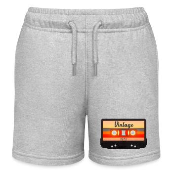 Vintage Kassette 1972 - Kinder Organic Joggingshorts Mini Bolter von Stanley/Stella - Grau meliert - Vorne