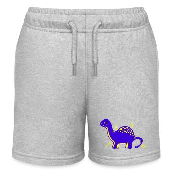 Dino Dinosaurier niedlich süß cartoon comic - Kinder Organic Joggingshorts Mini Bolter von Stanley/Stella - Grau meliert - Vorne