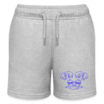 2 Ducks Small Cute Birds Sunglasses Funny Palm Trees - Kids Organic Sweat Shorts by Stanley/Stella - heather grey - Front