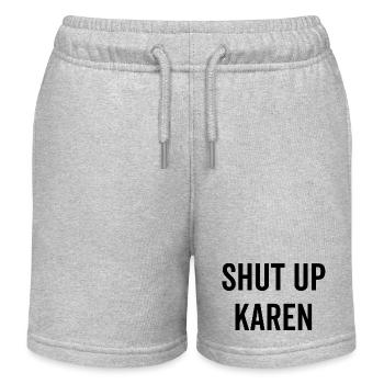 Shut Up Karen - Kids Organic Sweat Shorts by Stanley/Stella - heather grey - Front