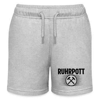 Ruhrpott Glueck auf - Kinder Organic Joggingshorts Mini Bolter von Stanley/Stella - Grau meliert - Vorne