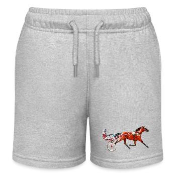 Traber Trabrennen Design - Kinder Organic Joggingshorts Mini Bolter von Stanley/Stella - Grau meliert - Vorne