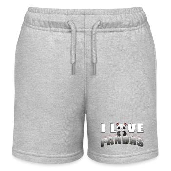 I love PANDAS - Kinder Organic Joggingshorts Mini Bolter von Stanley/Stella - Grau meliert - Vorne