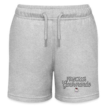 Princesse Gourmande Gateau Patisserie  Humour - Short de jogging enfant bio Stanley/Stella - gris chiné - Devant