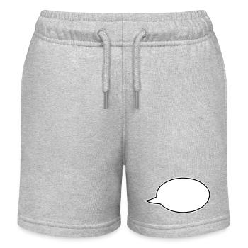 Speech bubble comic right - Kids Organic Sweat Shorts by Stanley/Stella - heather grey - Front