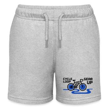Motivational Gear Up Bicycle Loop - Kids Organic Sweat Shorts by Stanley/Stella - heather grey - Front
