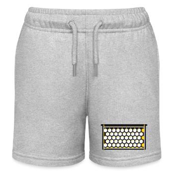  Bienenwabe Rähmchen Imkerei Honigernte Bienen - Kinder Organic Joggingshorts Mini Bolter von Stanley/Stella - Grau meliert - Vorne