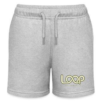 LOOP – One More Thought | Humor about Overthinking - Kids Organic Sweat Shorts by Stanley/Stella - heather grey - Front