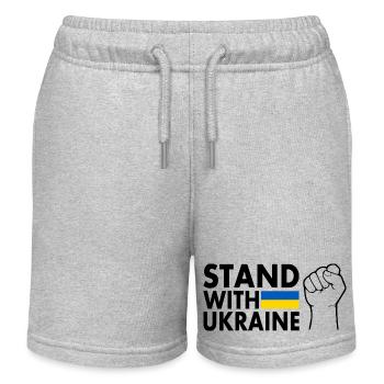 stand with ukraine - Kids Organic Sweat Shorts by Stanley/Stella - heather grey - Front