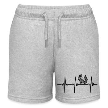 Herzschlag für schlaue Füchse - Kinder Organic Joggingshorts Mini Bolter von Stanley/Stella - Grau meliert - Vorne