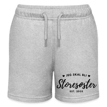 Je serai une grande soeur en 2025 - Short de jogging enfant bio Stanley/Stella - gris chiné - Devant