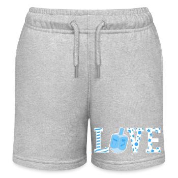 Hanukah Hanukkah Chanukkah Dreidel - Kids Organic Sweat Shorts by Stanley/Stella - heather grey - Front