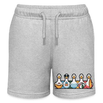 Rangée d’oies d’été - Short de jogging enfant bio Stanley/Stella - gris chiné - Devant