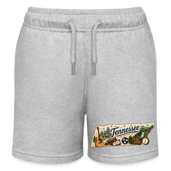 Tennessee Great Smoky Mountains Vintage-Aufkleber - Kinder Organic Joggingshorts Mini Bolter von Stanley/Stella - Grau meliert - Vorne