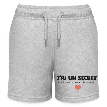 annonce naissance grossesse grandfere grandesoeur - Short de jogging enfant bio Stanley/Stella - gris chiné - Devant