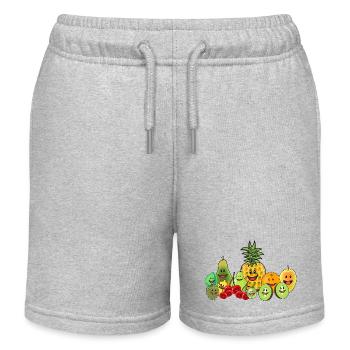 Obst Früchte Frucht Vegan Veganer Speise Sommer - Kinder Organic Joggingshorts Mini Bolter von Stanley/Stella - Grau meliert - Vorne