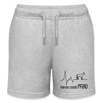 mein herz schlägt pferd - Kinder Organic Joggingshorts Mini Bolter von Stanley/Stella - Grau meliert - Vorne