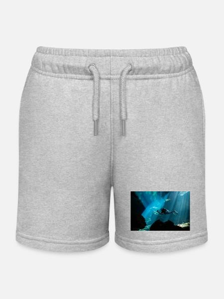 Mexiko Cenote - Kinder Organic Joggingshorts Mini Bolter von Stanley/Stella - Grau meliert
