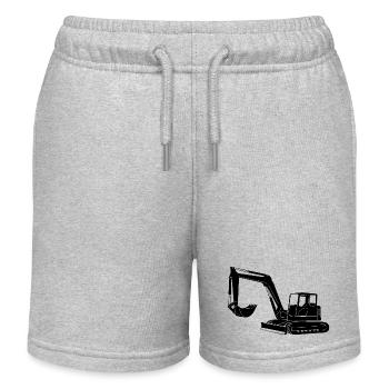 Silhouette de conducteur de pelle - Opérateur d’équipement de construction - Short de jogging enfant bio Stanley/Stella - gris chiné - Devant