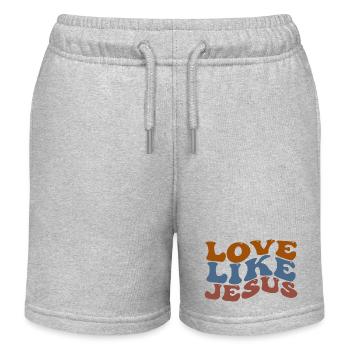 Love Like Jesus - Kinder Organic Joggingshorts Mini Bolter von Stanley/Stella - Grau meliert - Vorne