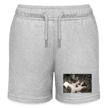 Porträt von Katzen - Kinder Organic Joggingshorts Mini Bolter von Stanley/Stella - Grau meliert - Vorne