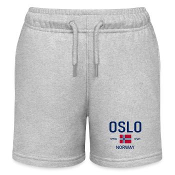 Oslo - Norvège - Coordonnées - Drapeau - Short de jogging enfant bio Stanley/Stella - gris chiné - Devant